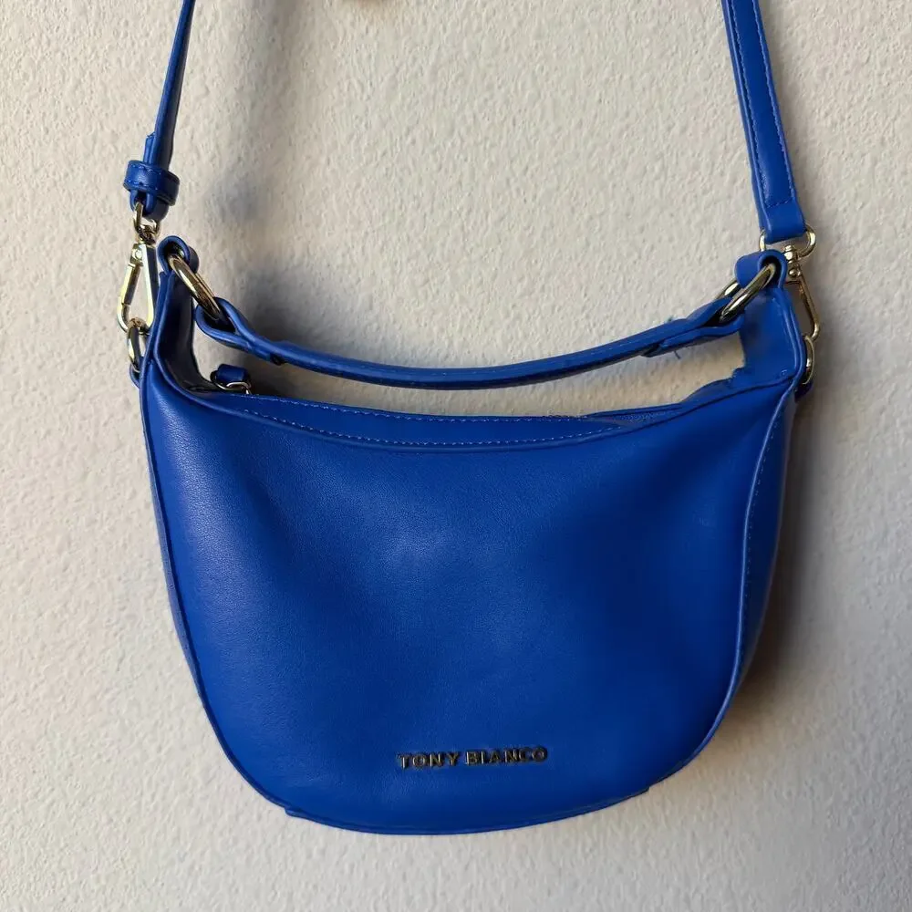 Tony Bianco Royal Blue Crescent Shoulder Bag - Picture 4 of 6